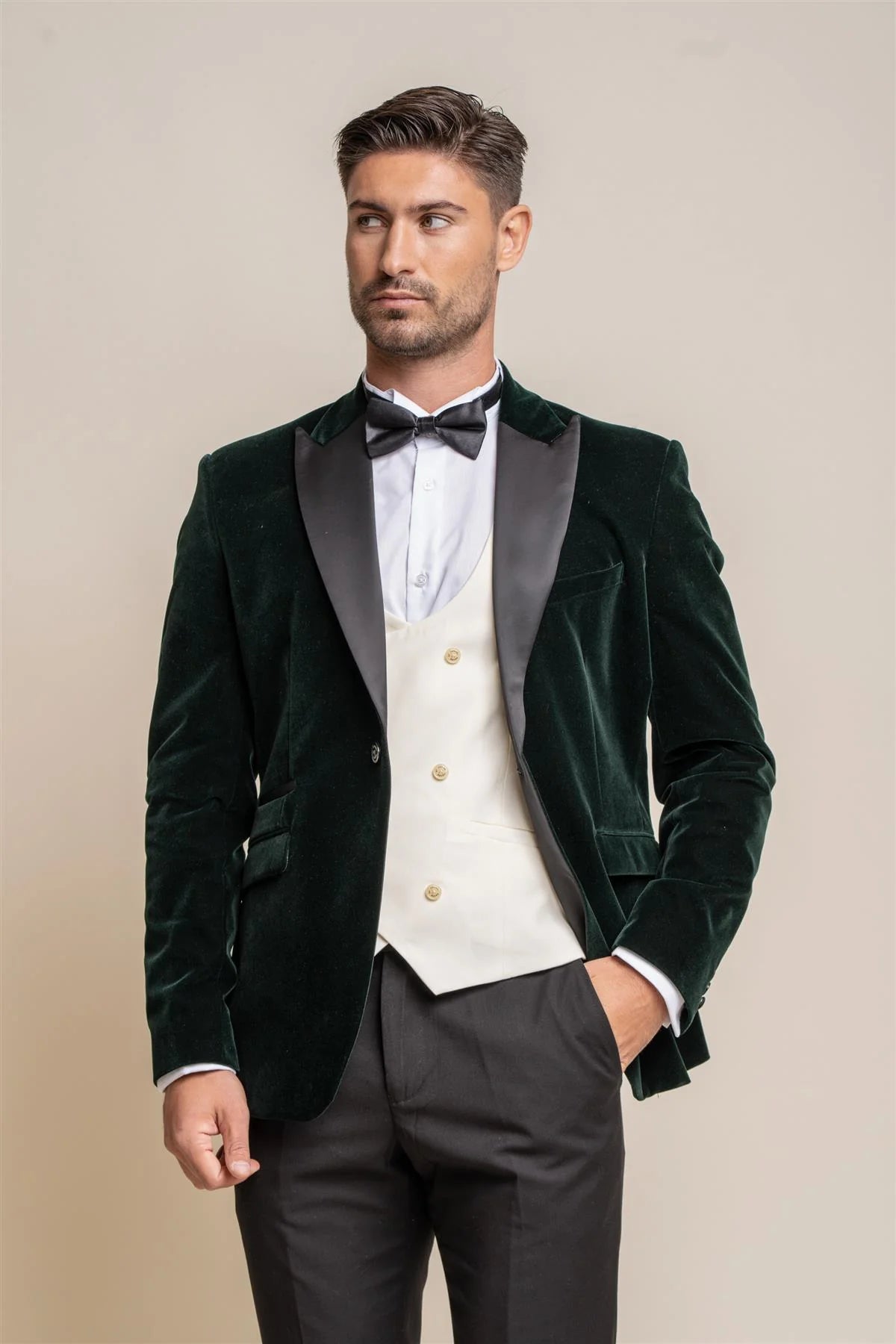 House of Cavani Rosa Forest Green Velvet Blazer