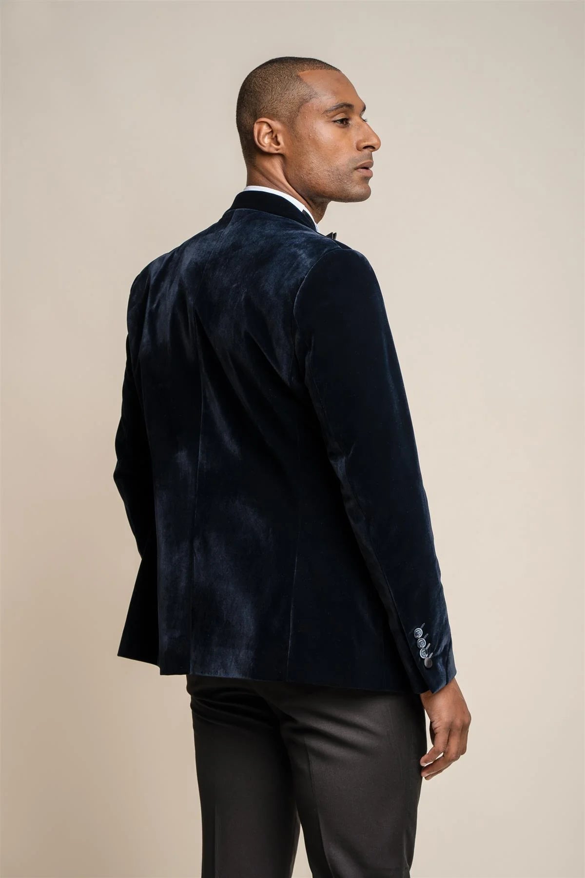 House of Cavani Rosa Navy Velvet Blazer