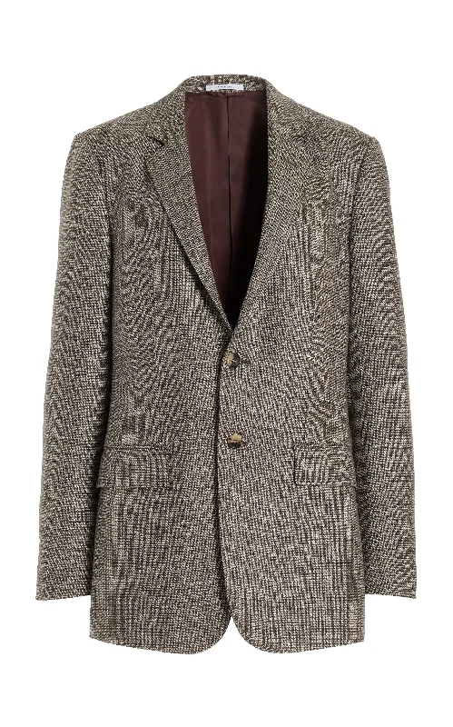 Irving Jacket in Chocolate Virgin Wool Tweed