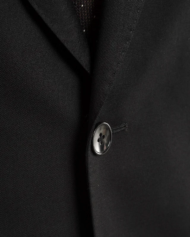 Mantua Super 130S Black All Season Solid Wool Suit