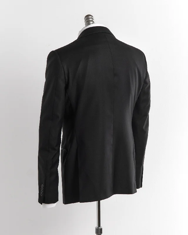 Mantua Super 130S Black All Season Solid Wool Suit