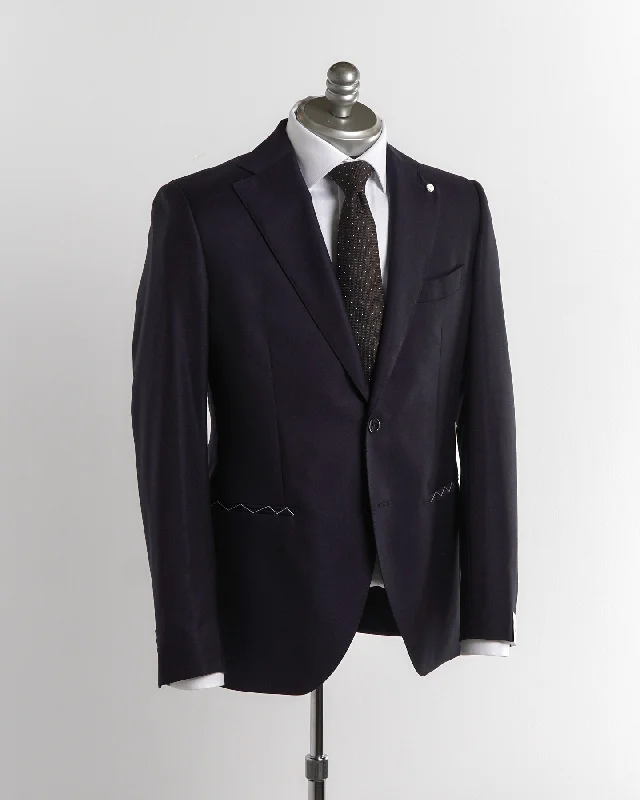 Mantua Super 130S Navy All Season Solid Wool Suit