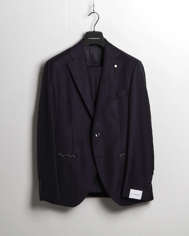 Mantua Super 130S Navy All Season Solid Wool Suit