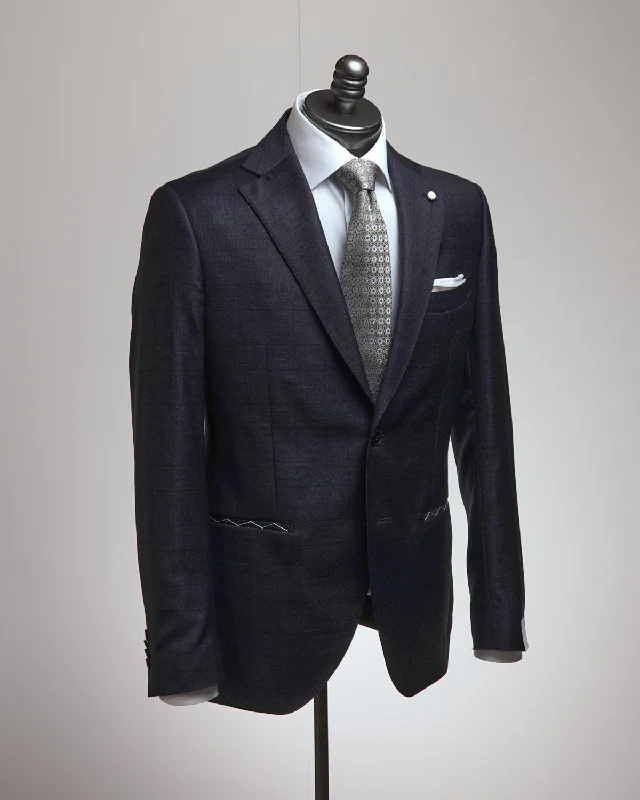 Super 110's Prince Of Wales Navy Check Suit