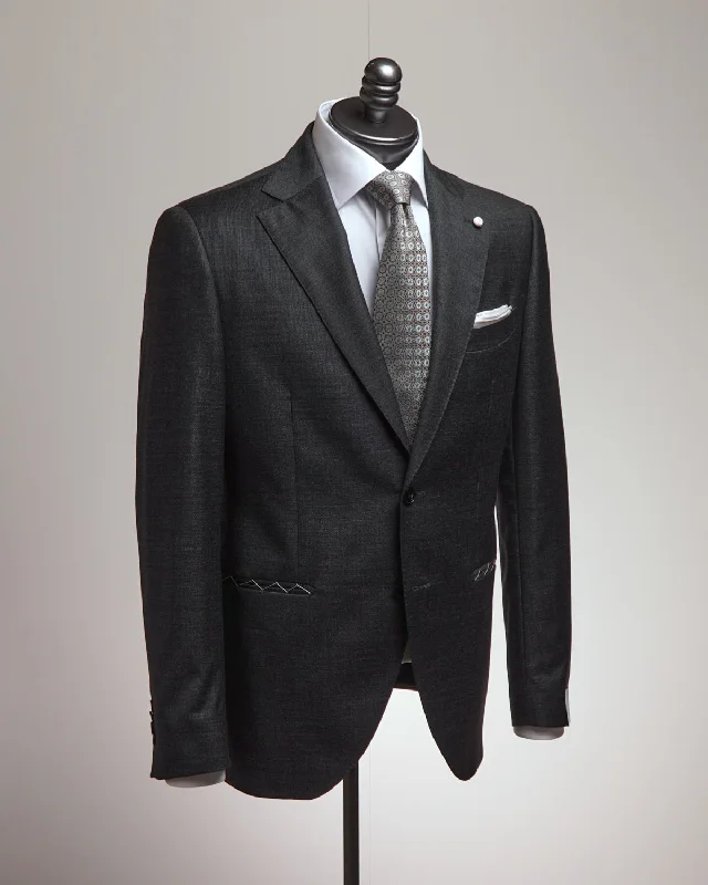 Vitale Barberis Canonico Grey Nailhead Wool Suit