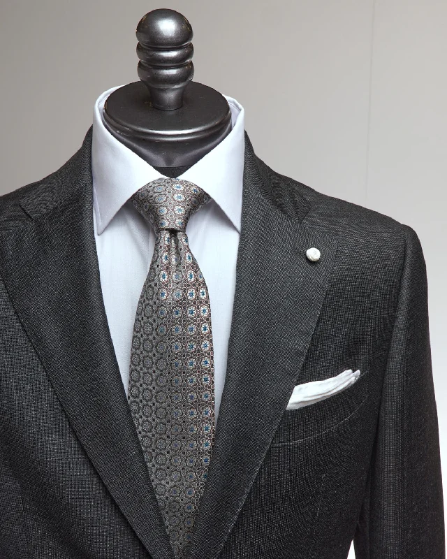 Vitale Barberis Canonico Grey Nailhead Wool Suit