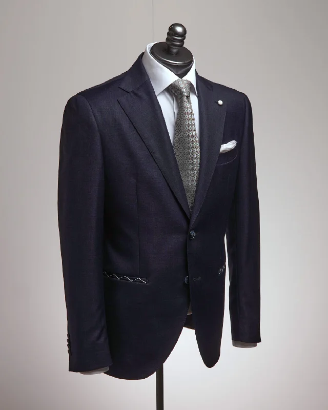 Vitale Barberis Canonico Navy Nailhead Wool Suit