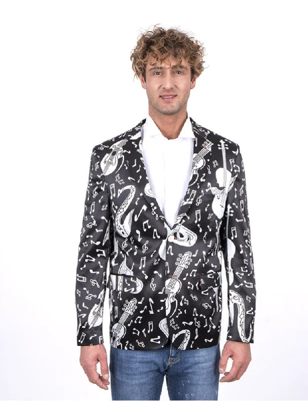 Musical Note Print Men's Blazer