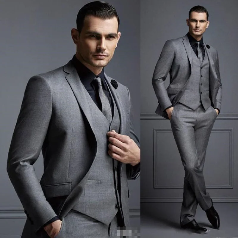 Men's Suit Slim Fit Tuxedos jacket Vest Pants