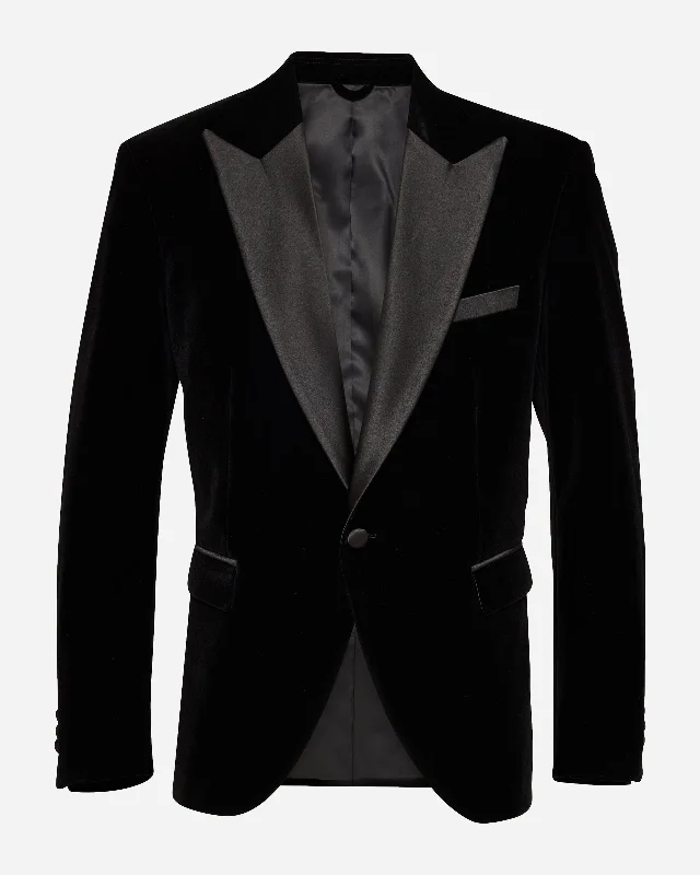 Peak Lapel Velvet Jacket