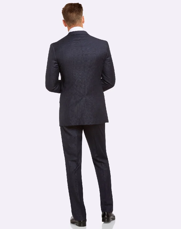 PGH Pure Wool Charcoal Self Check Suit Set