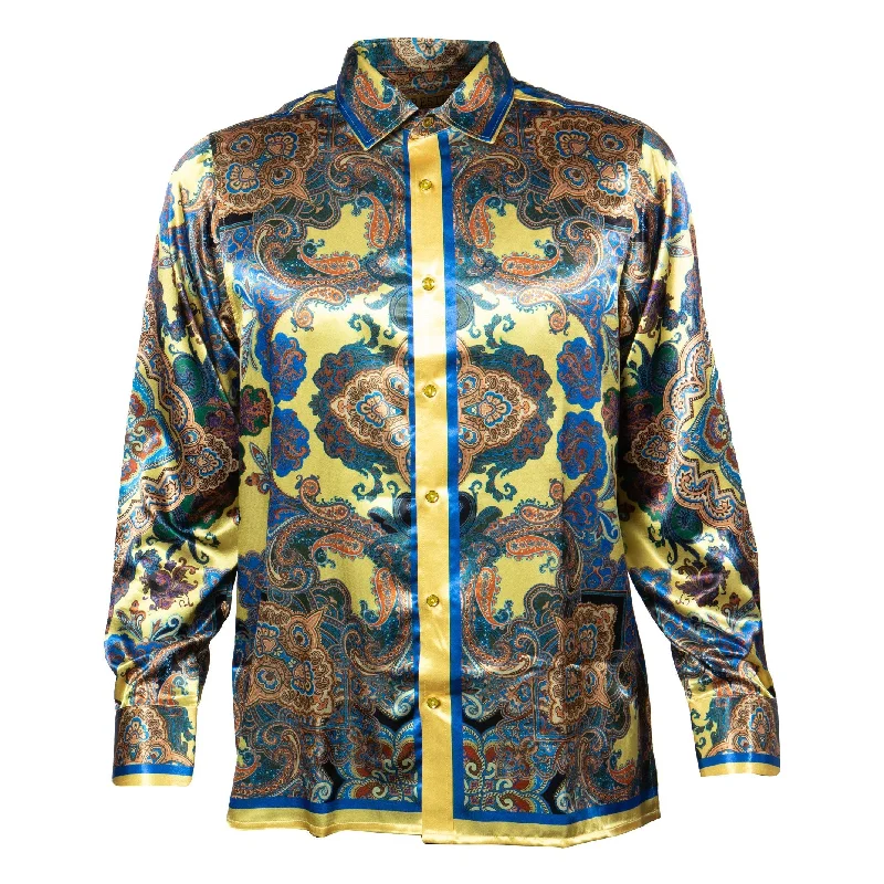 Prestige Canary Paisley Button Up Shirt