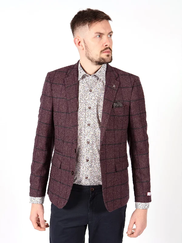 Purple Check Tweed Blazer