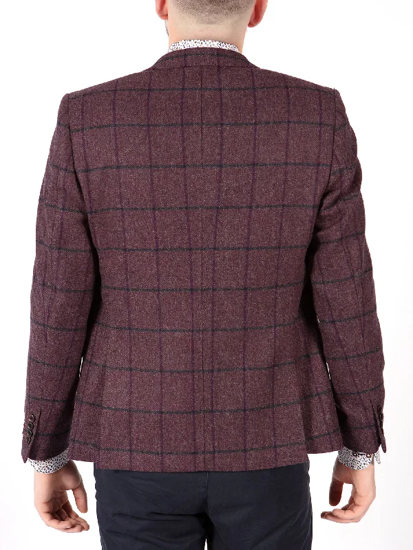 Purple Check Tweed Blazer