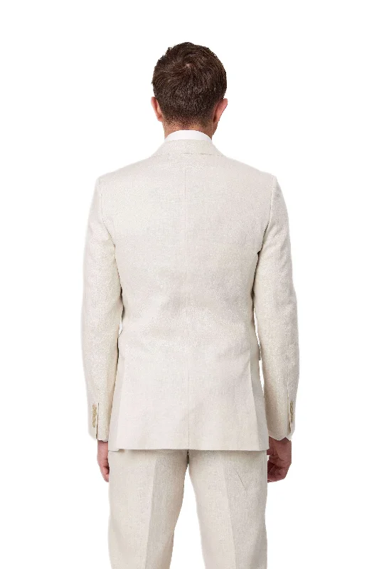 Savile Row Pure Linen Sand Suit Set