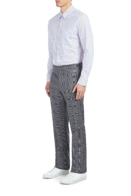 Sebastian Pant in Blue/Grey Check Virgin Wool