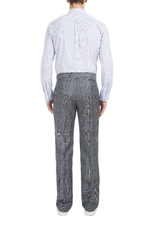 Sebastian Pant in Blue/Grey Check Virgin Wool