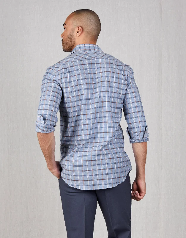 Sinatra Blue & Brown Check Shirt