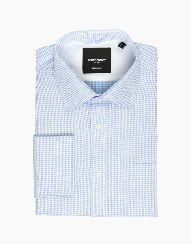 Sinatra Light Blue Microdesign Tailored Shirt