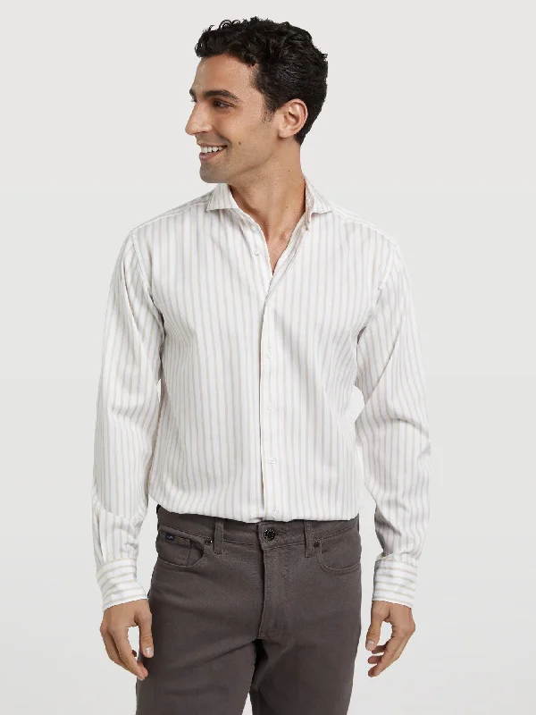 Slim fit new formal pastel striped shirt