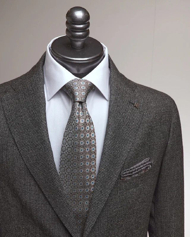 Black Brown And Grey Mini Houndstooth Soft Suit