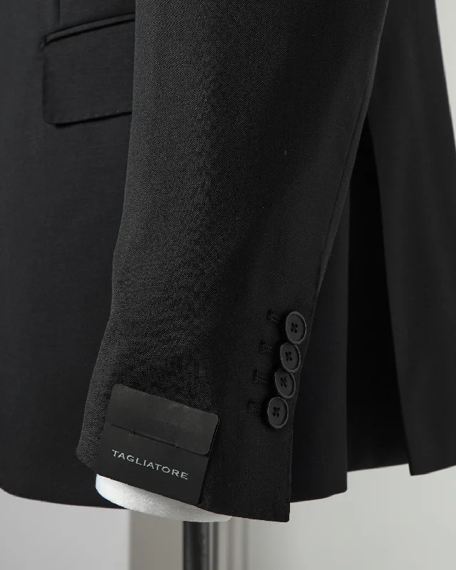 Super 110S Black Wool Solid Suit