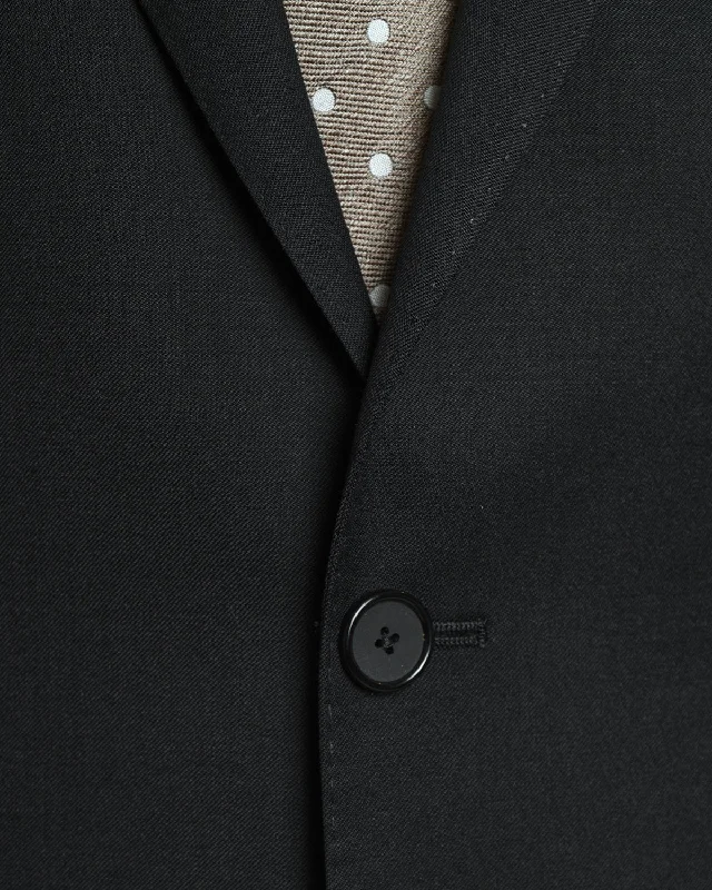 Super 110S Black Wool Solid Suit