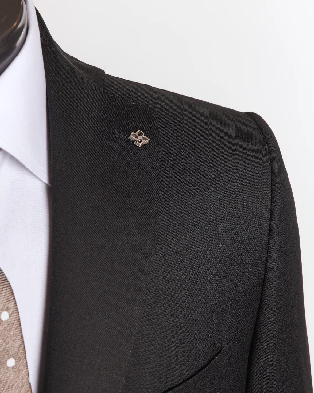 Super 110S Black Wool Solid Suit