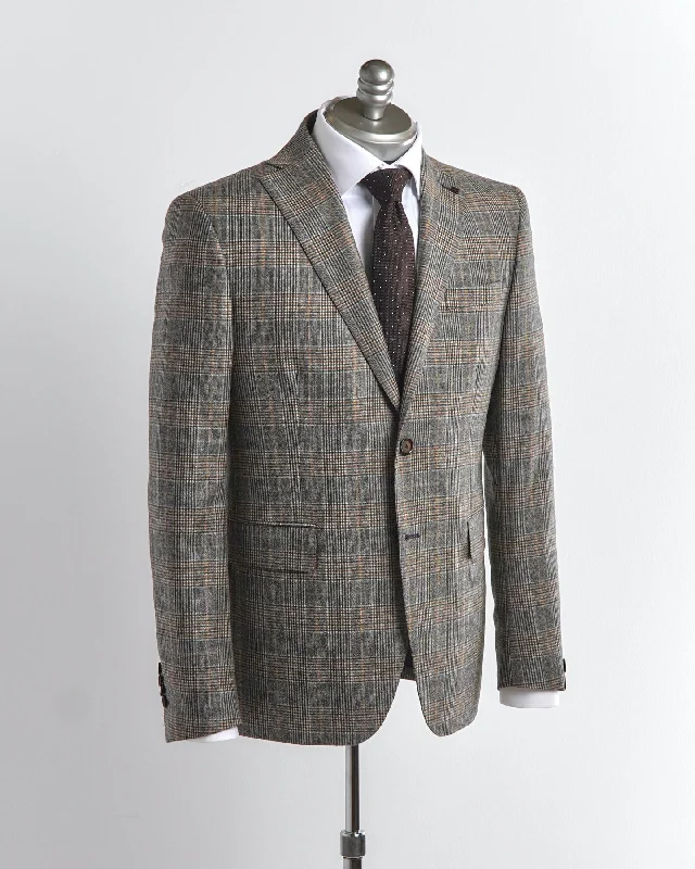 Super 110S Glencheck Plaid Flannel Suit