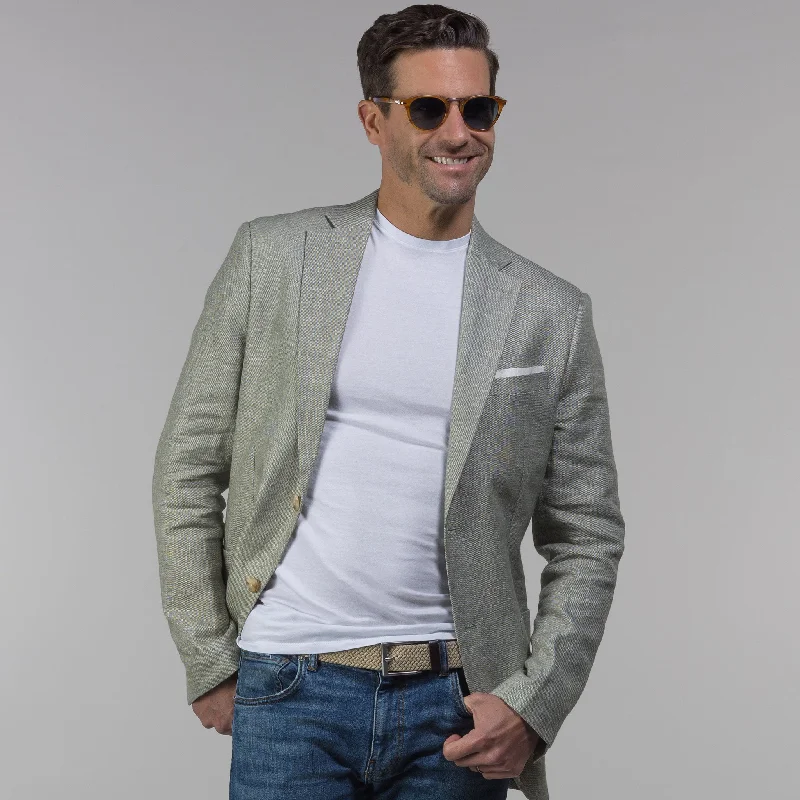 The Lorenzo Linen & Cotton Blazer Light Sage