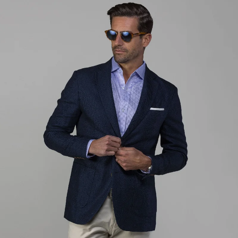 The Lorenzo Linen & Cotton Blazer Navy