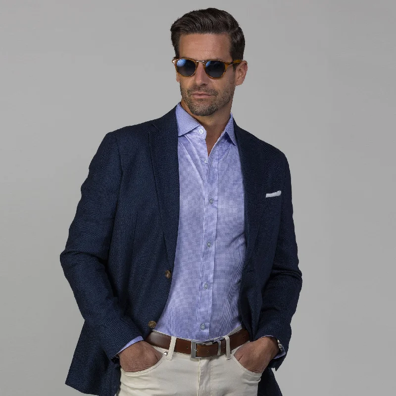 The Lorenzo Linen & Cotton Blazer Navy