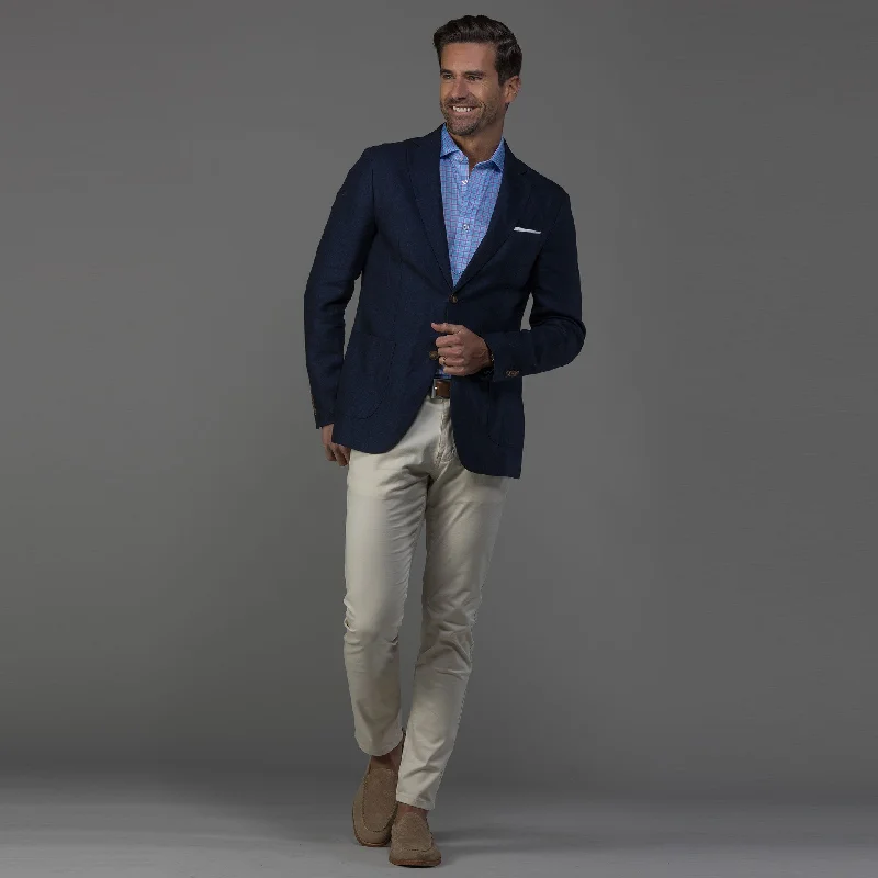 The Lorenzo Linen & Cotton Blazer Navy