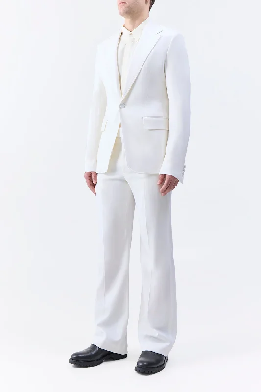 Vista Pant in Ivory Virgin Wool Twill