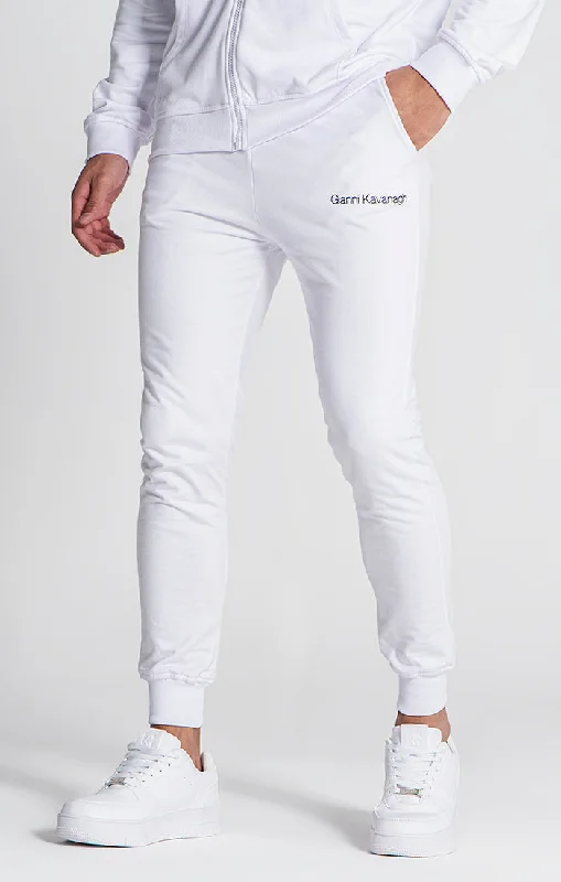 White Essential Micro Joggers