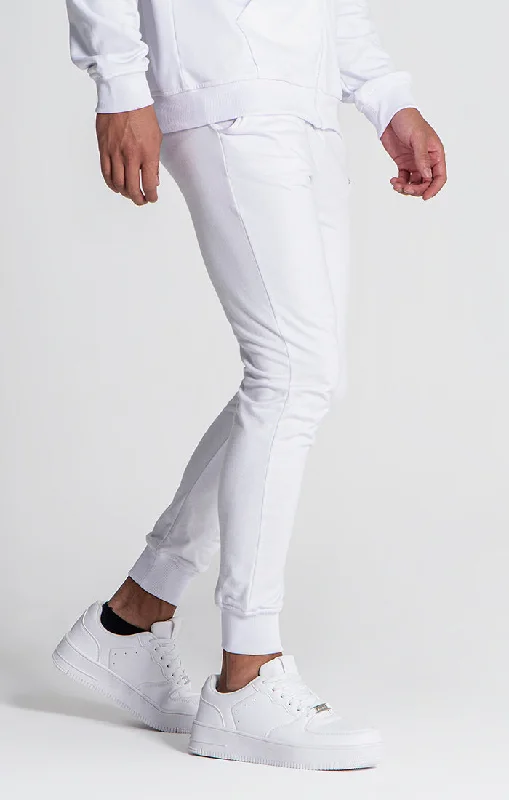 White Essential Micro Joggers