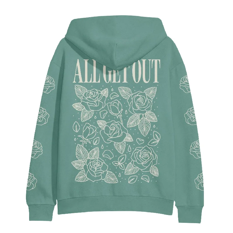 Roses • Mint • Pullover Hoodie