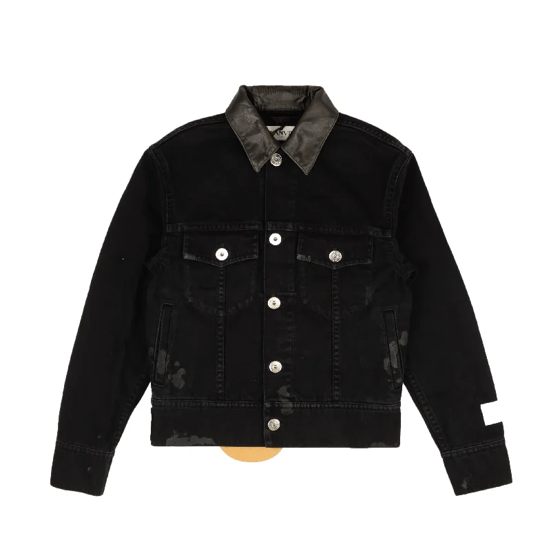 Black Collared Denim Jacket