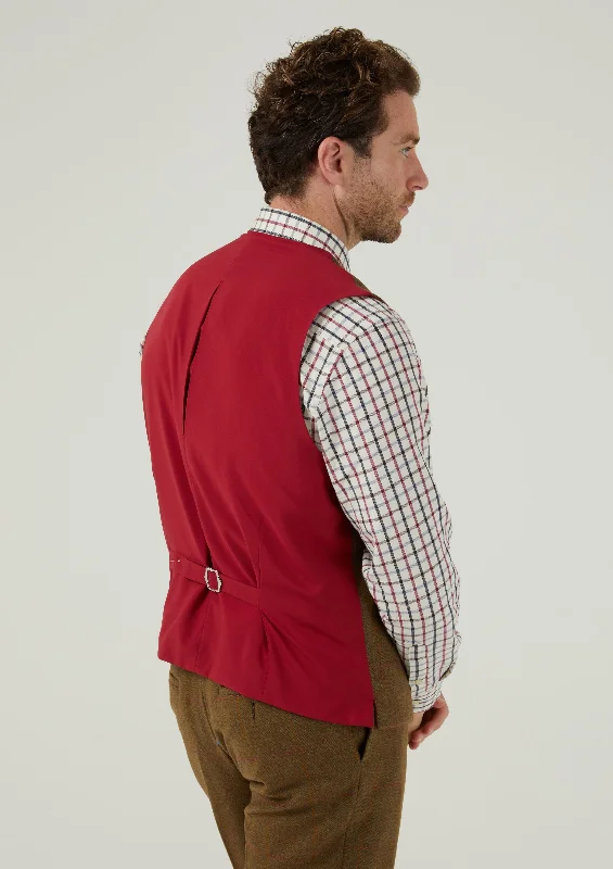 Combrook Men's Tweed Lined-Back Waistcoat In Hawthorn - Regular Fit