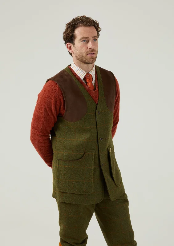 Combrook Men's Tweed Shooting Waistcoat in Maple - Shooting Fit