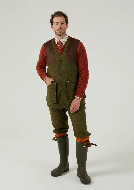 Combrook Men's Tweed Shooting Waistcoat in Maple - Shooting Fit