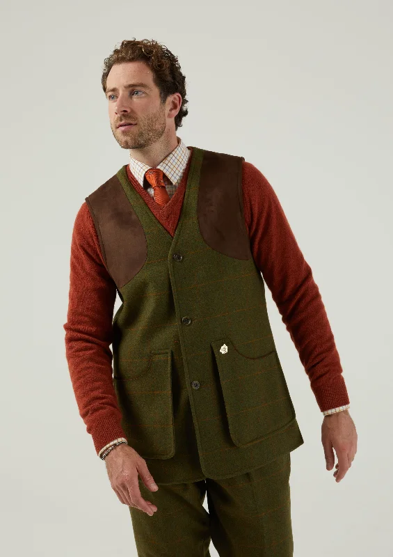 Combrook Men's Tweed Shooting Waistcoat in Maple - Shooting Fit