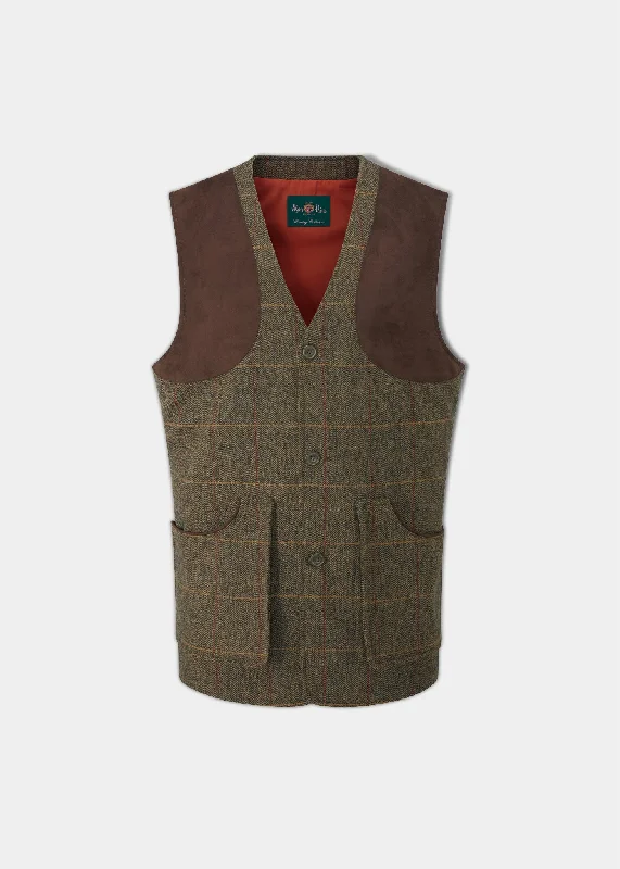 Combrook Men's Tweed Shooting Waistcoat in Teak - Shooting Fit