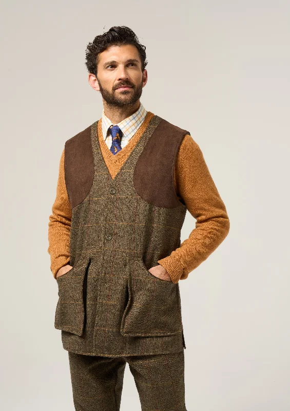 Combrook Men's Tweed Shooting Waistcoat in Teak - Shooting Fit