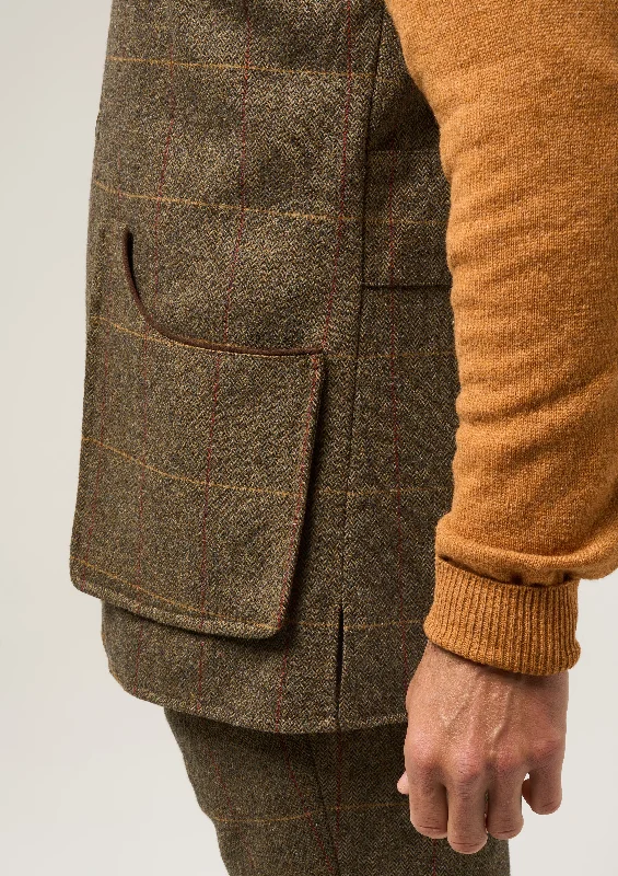 Combrook Men's Tweed Shooting Waistcoat in Teak - Shooting Fit