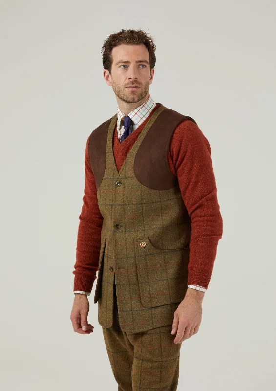 Combrook Men's Tweed Shooting Waistcoat in Thyme - Shooting Fit