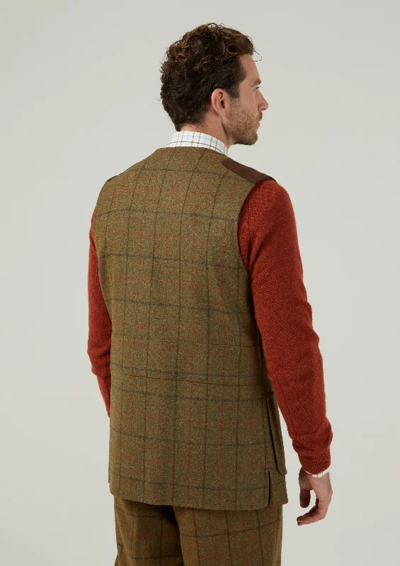 Combrook Men's Tweed Shooting Waistcoat in Thyme - Shooting Fit