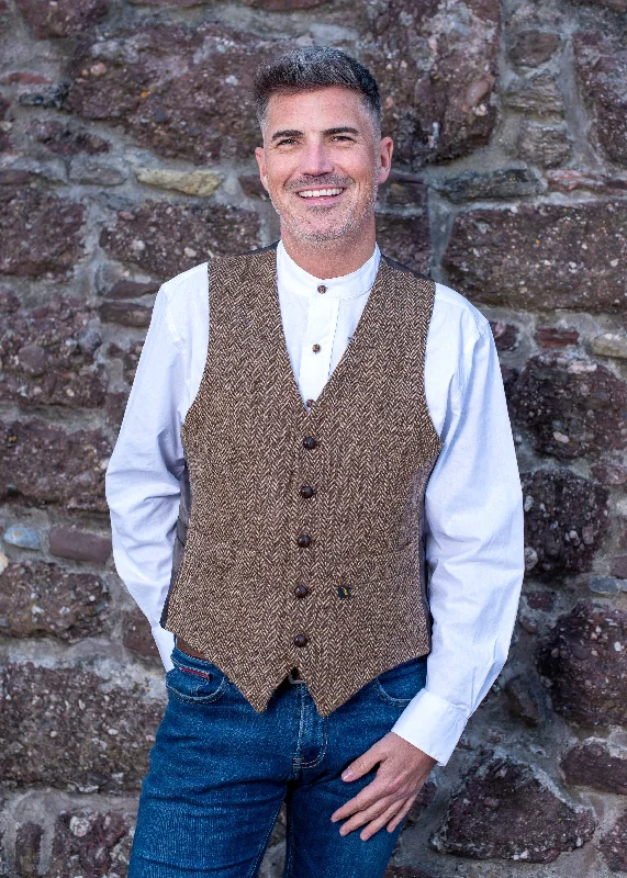 Donegal Tweed Brown Waistcoat - Hatman