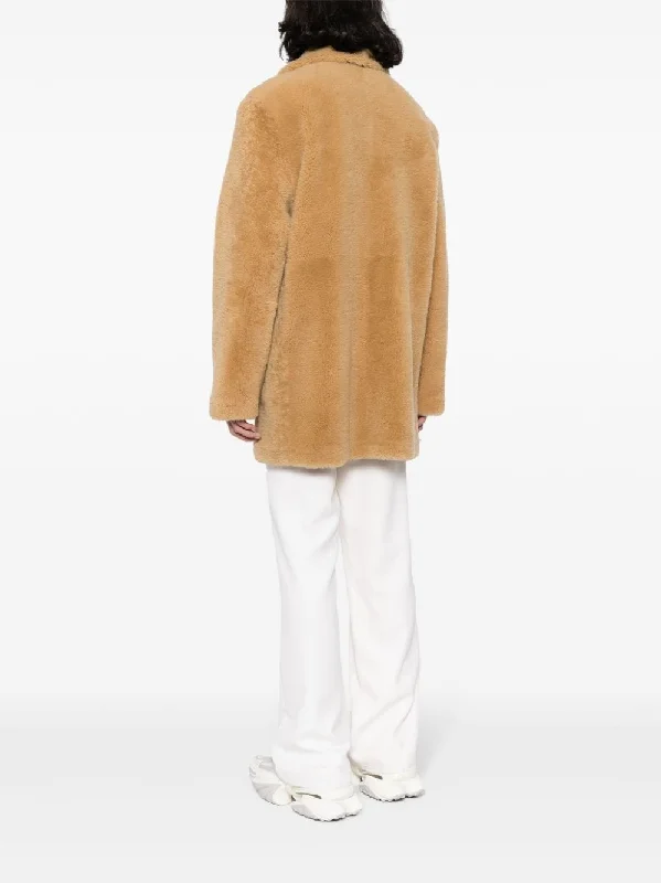 Double-Breasted Shearling Coat