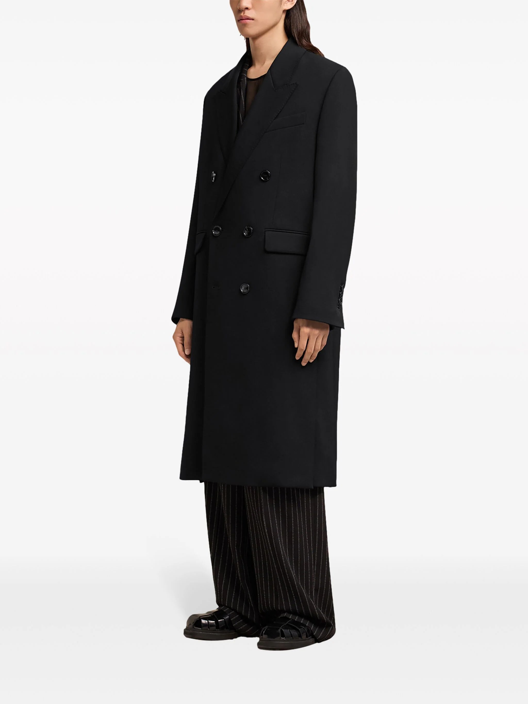 Double-Breasted Virgin Wool Coat